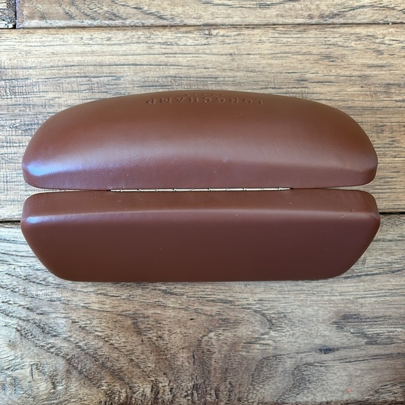 Longchamp Paris Glasses Sunglasses Case Brown Clamshell - Picture 3 of 4